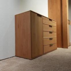 Schlafzimmer Modena Plus Erle Teilmassiv Mit LED Beleuchtung Bett Ohne Matratze Ohne Lattenrost