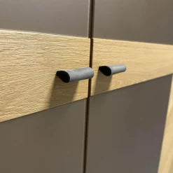 Schlafzimmer Sol Asteiche Gebürstet Natur Geölt Farbglas Bronce Matt Mit Ledergriff Rock Grau Schwarz