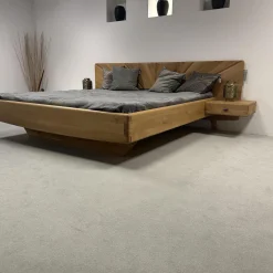 Schlafzimmer Sol Asteiche Gebürstet Natur Geölt Farbglas Bronce Matt Mit Ledergriff Rock Grau Schwarz