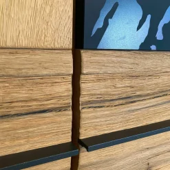 Schlafzimmer Tiana Eiche Spaltholz Metall Eisenglimmer Lackiert Anthrazit Mit Bett Nachtkommoden Und Kleiderschrank Ohne Matratze Ohne Lattenrost