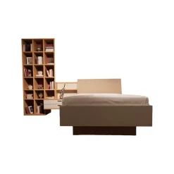 Schlafzimmer Venue S Lack Seidengrau Asteiche Bezug Leder Hermes Sand Beige Inklusive Beleuchtung Ohne Matratze Ohne Lattenrost