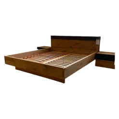 Schlafzimmer V-PUR Mit Kleiderschrank Bett Und Nachttischen Eiche Altholz Loden Basaltgrau Frontglas Anthrazit