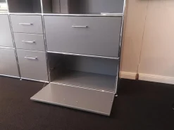 Schrank 4 Oh Lack Vulkangrau Gestell Stahl Mit Office Griff