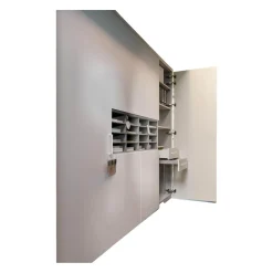 Schrank Giardo Drehtür Decor Grau Regaleinsatz Merino Grau Inklusive Rückwand
