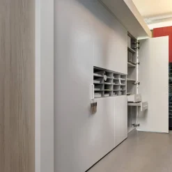 Schrank Giardo Drehtür Decor Grau Regaleinsatz Merino Grau Inklusive Rückwand