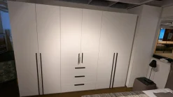 Schrank Horizont 100 P9 Polarweiß Weiß Innen Leinenoptik Twist