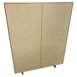 Schrank Kera Knorrige Eiche Puro Geölt Front Keramik Shilin Slate Finish Grau Stahlwangen Schwarz Lackiert