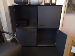 Schrank Modul Space MDF Anthrazit Stahlrohr Schwarz