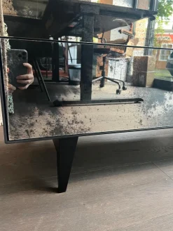 Schrank Nex Glamour Korpus Mattlack 43 Coal Fronten Spiegelglas 02 Luna