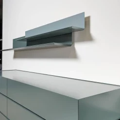 Schrank Sideboard Cube Bold Lack Bahia Mit Iilu Regalen Lack Bahia Und Lack Laguna Blau