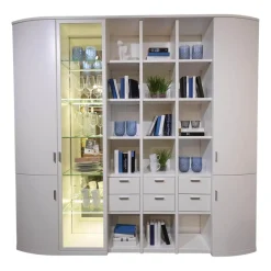 Schrank System Kira 24365 Lack Weiß Inklusive Beleuchtung Mit Funkfernbedienung