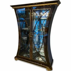 Schrank Trionfo T110 Hochglanz mit Marmorierung und Blattgold Konturen