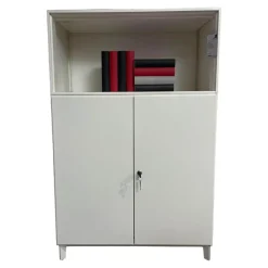 Schrankkombination Xitan S Aluminium Tablett RAL 9010 Reinweiß Einlegeplatten 4023 Nero