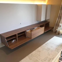 Schrankwand Cubo Holz Lack Nußbaum Natur 469 Glattlack Kaschmir