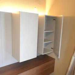 Schrankwand Cubo Holz Lack Nußbaum Natur 469 Glattlack Kaschmir