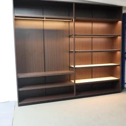 Schrankwand Struktur Eukalyptusfarben Fachböden Bezug Ecoleder Mit Beleuchtung