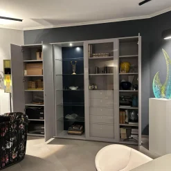 Schrankwand Studimo Front Und Korpus Lack Rauch Grau Matt Inklusive LED Beleuchtung