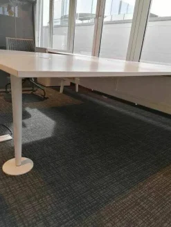 Schreibtisch Doppelarbeitsplatz Level 34 Melamin Soft Light Stoff Pano Avocado