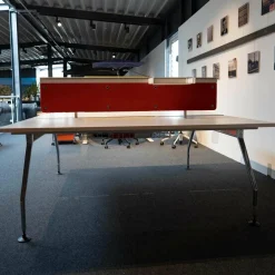 Schreibtisch Doppelarbeitsplatz Melamin Soft Light Stoff Plano Orange