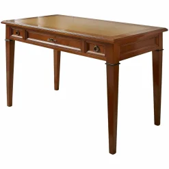 Schreibtisch Kirschbaum Massiv Tischplatte Leder Mit Goldprägung