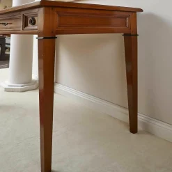 Schreibtisch Kirschbaum Massiv Tischplatte Leder Mit Goldprägung