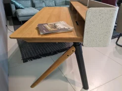 Schreibtisch Pisa Eiche Naturöl mit Ausstattungspaket 2 Höhenverstellbar Beleuchtung