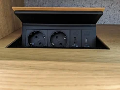 Schreibtisch Pisa Eiche Naturöl mit Ausstattungspaket 2 Höhenverstellbar Beleuchtung