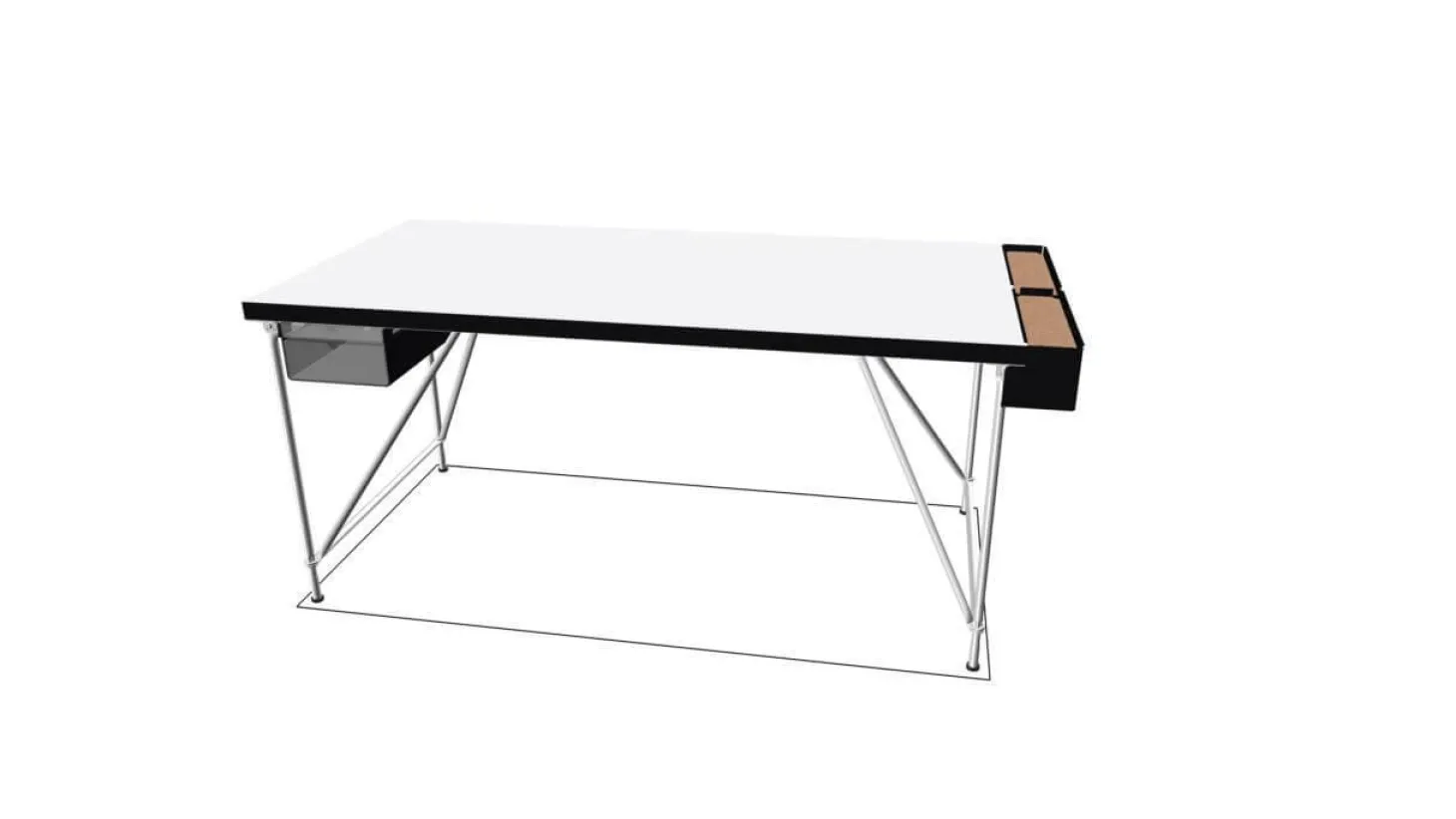 Schreibtisch Rackpod Auf Sockelfüßen mit Ablagefach