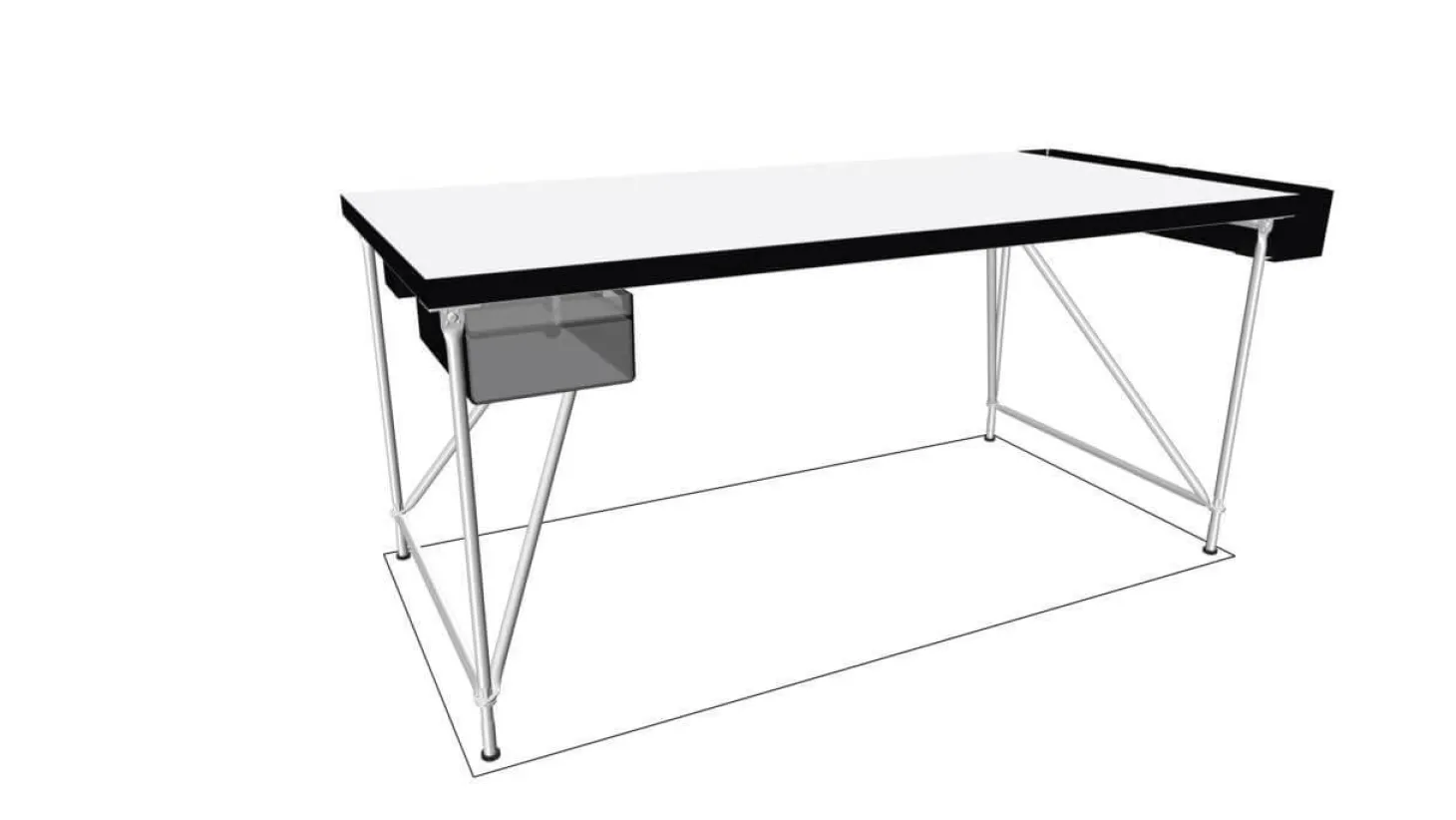 Schreibtisch Rackpod Auf Sockelfüßen mit Ablagefach