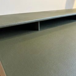 Schreibtisch Twain Leder Birke 816 Dunkelgrün Gestell Stahl Messing F33 Ohne Stuhl