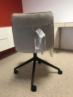 Schreibtisch-Stuhl Modell H 100-4 Stoff M271 Velours Matt Taupe Sternfuß Anthrazit