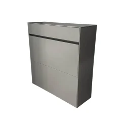 Schuhschrank Basisfarbe Lack Zement Grau Mit 2 Synchron Öffnenden Klappen