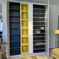 Schuhschrank Stripes Weiß Grau Zitronengelb