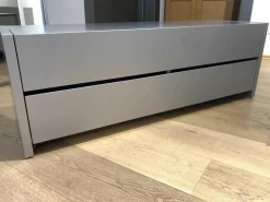 Schuhtruhe Logo Matt Lack Silber Grau