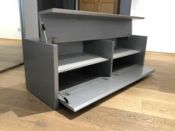 Schuhtruhe Logo Matt Lack Silber Grau