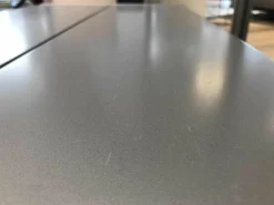 Schuhtruhe Logo Matt Lack Silber Grau