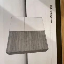 Schwebetürenschrank Lunetto Eiche Naturöl Glas Naturweiß Matt mit Innenbeleuchtung