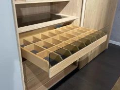 Schwebetürenschrank Soft Eiche Wild Weißöl Farbglas Matt Hellgrau Inklusive Innenleben Und Beleuchtung