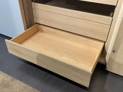 Schwebetürenschrank Soft Eiche Wild Weißöl Farbglas Matt Hellgrau Inklusive Innenleben Und Beleuchtung