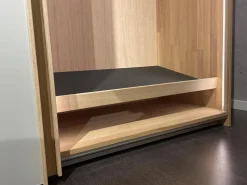 Schwebetürenschrank Soft Eiche Wild Weißöl Farbglas Matt Hellgrau Inklusive Innenleben Und Beleuchtung