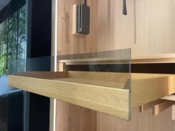 Schwebetürenschrank Soft Eiche Wild Weißöl Farbglas Matt Hellgrau Inklusive Innenleben Und Beleuchtung