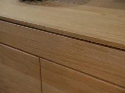 Sekretär Filigno Eiche Naturöl Holzbasis Metallrahmen Gestell Schwarz