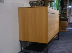 Sekretär Filigno Eiche Naturöl Holzbasis Metallrahmen Gestell Schwarz