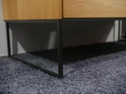 Sekretär Filigno Eiche Naturöl Holzbasis Metallrahmen Gestell Schwarz