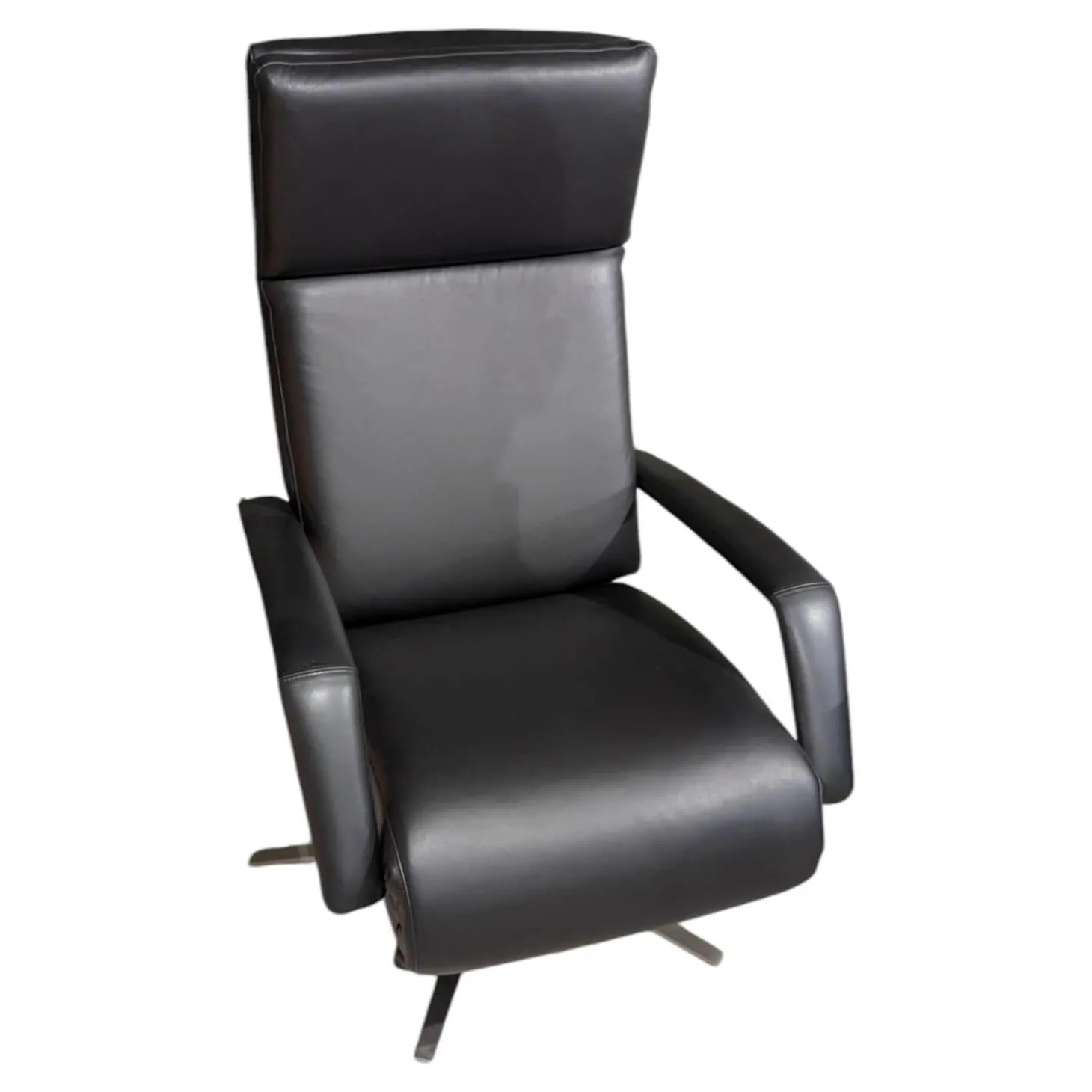 Sessel 410 18 Leder 42 Schwarz 136 Sternfuß Edelstahl Gebürstet Inklusive 2 Motorisch Mit Akku