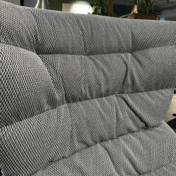 Sessel 808 Bezug Innen Stoff Soul 151 Pepper Grau Außen Nappaleder Nero Anthrazit Stahlgestell Edelstahloptik Und Hocker