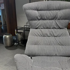 Sessel 808 Bezug Innen Stoff Soul 151 Pepper Grau Außen Nappaleder Nero Anthrazit Stahlgestell Edelstahloptik Und Hocker