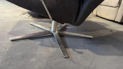 Sessel 7702 Leder Buffalo 33 Bison Grau Sternfuß Edelstahloptik 62 Mit Höhenverstellung