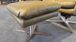 Sessel 31702 Leder Z6936 Camouflage Braun Grün Sternfuß Nickel Santiniert Mit Wippfunktion Und Nackenkissen Inklusive Hocker