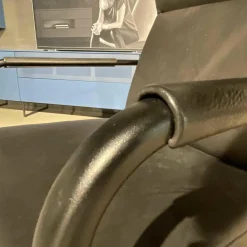 Sessel 540 Pulco Leder Cachemiro Nero Schwarz Mit Hohem Rücken